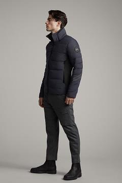 Chamarras Canada Goose Hombre Mexico - HyBridge Chaqueta De Plumas Black Label Azul Marino OQ5062387